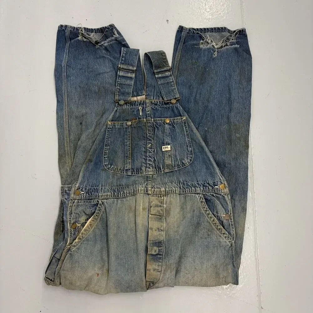 Vintage 50s Lee Union Made Jelt Sanforized Overalls 38x31